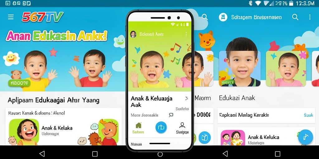 Antarmuka interaktif 567TV untuk belajar sambil bermain.