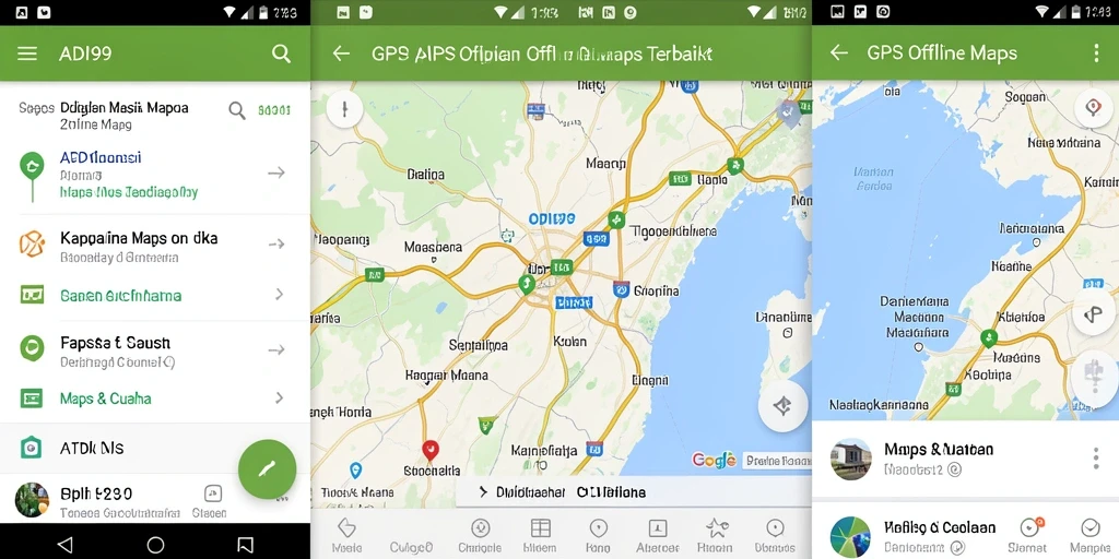 Antarmuka aplikasi ADI99 untuk GPS Offline Maps yang mudah digunakan.