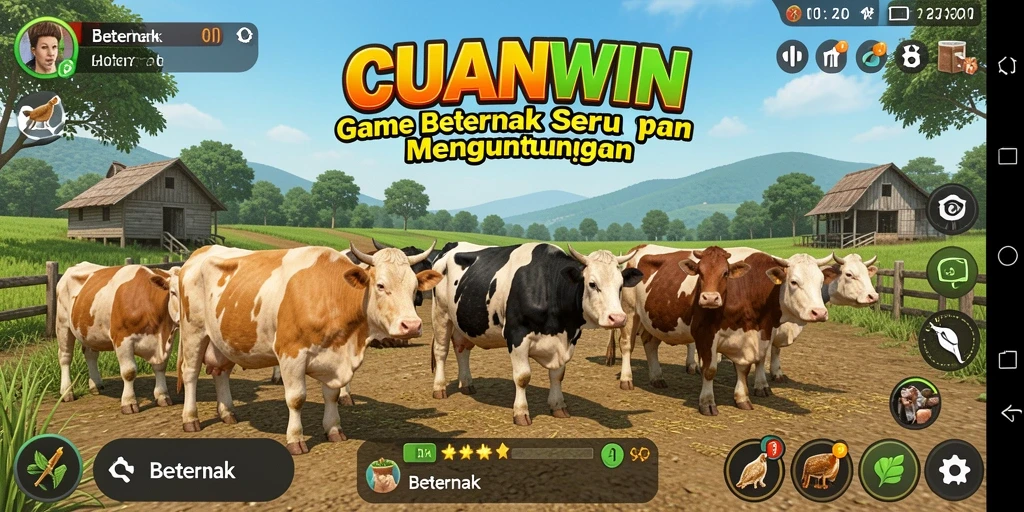 Tampilan antarmuka CUANWIN yang menarik dan fungsional untuk beternak.