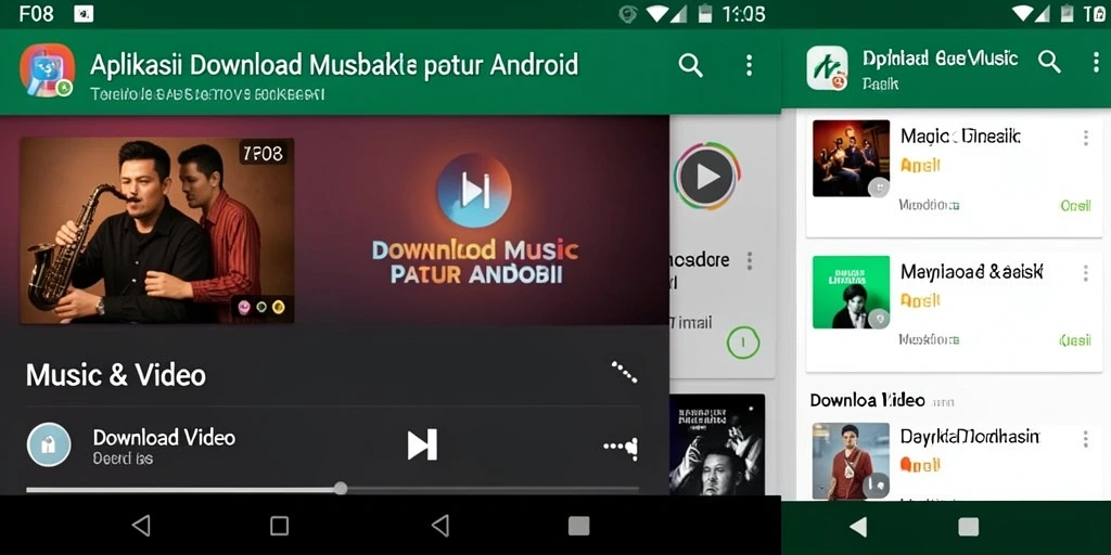 Antarmuka F08 yang sederhana dan intuitif untuk Download Musik.