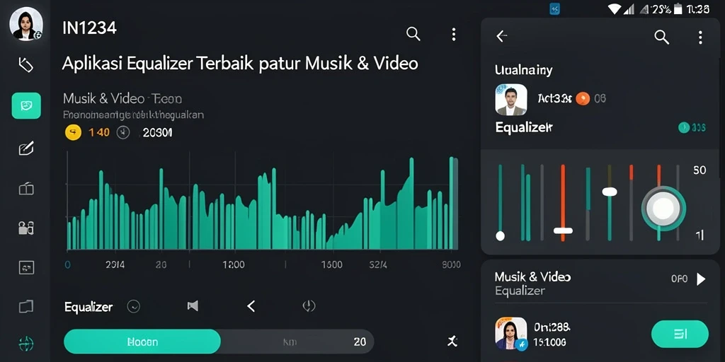 Antarmuka IN1234 menampilkan pengaturan Equalizer yang mudah diakses.