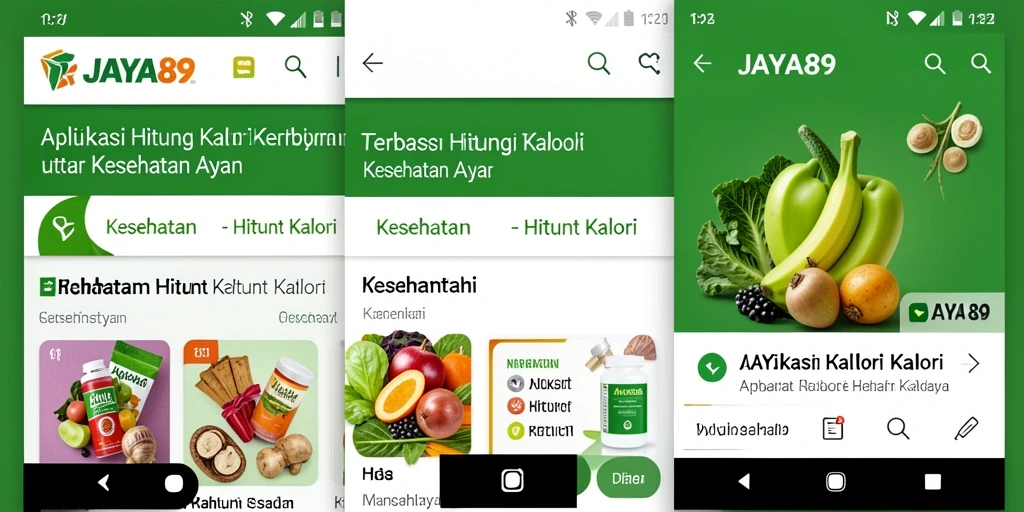 Antarmuka menarik JAYA89 untuk menghitung kalori dengan mudah.