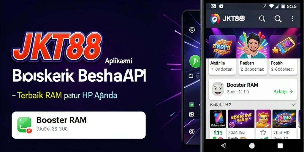 Tampilan antarmuka JKT88 yang sederhana dan fungsional untuk Booster RAM.