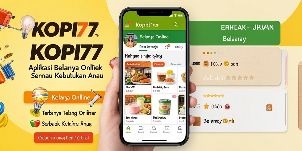 Antarmuka aplikasi KOPI77 dengan fitur Belanja Online yang intuitif.