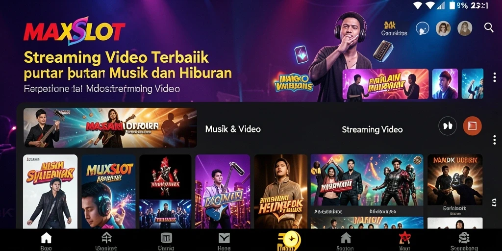 Antarmuka pengguna MAXSLOT yang menarik dan fungsional untuk Streaming Video.