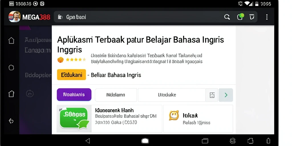 Antarmuka MEGA388 yang menarik untuk belajar Bahasa Inggris.