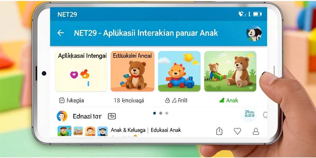 Tampilan antarmuka NET29 yang ramah anak dan interaktif.